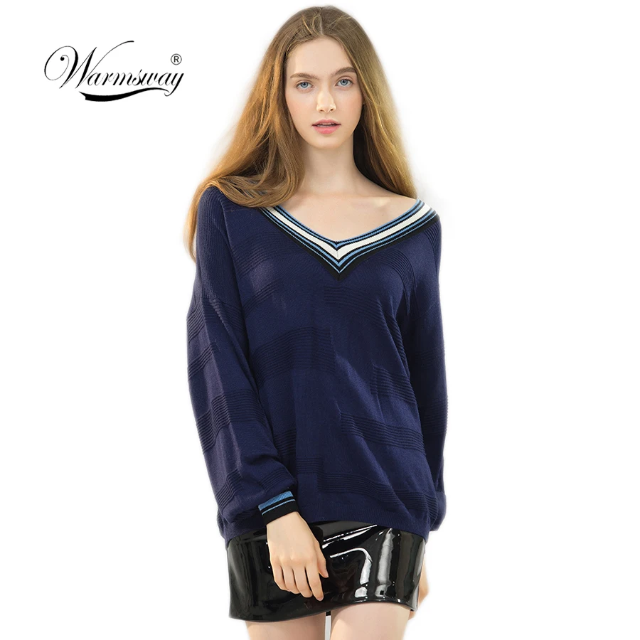 

Autumn vintage Oversized sweater women geometric bind v-neck sweater for women loose batwing sleeved tops pullover C-312