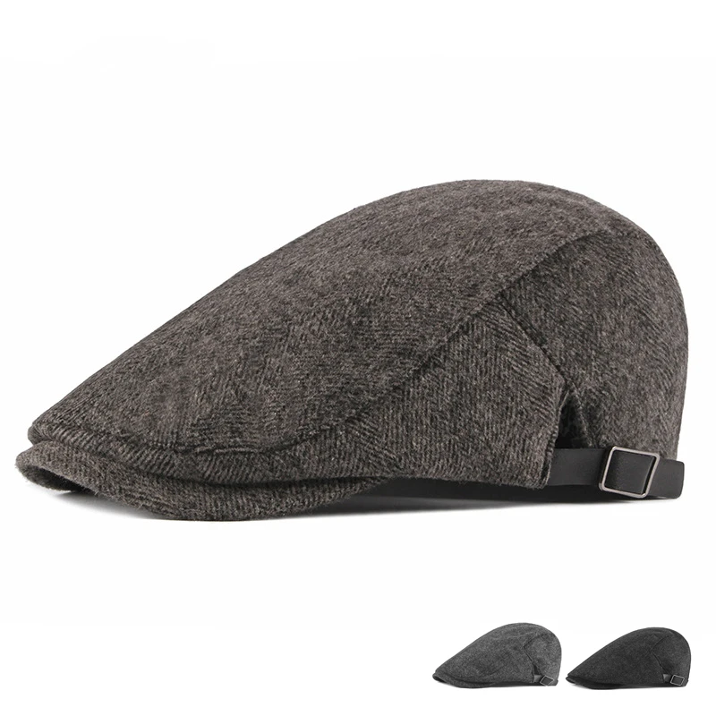 Korean Wool Winter Hats For Men New Patterned Hat British Woolen Beret Damski Caps Warm Painter Bere Petten Voor Mannen Baret | Аксессуары
