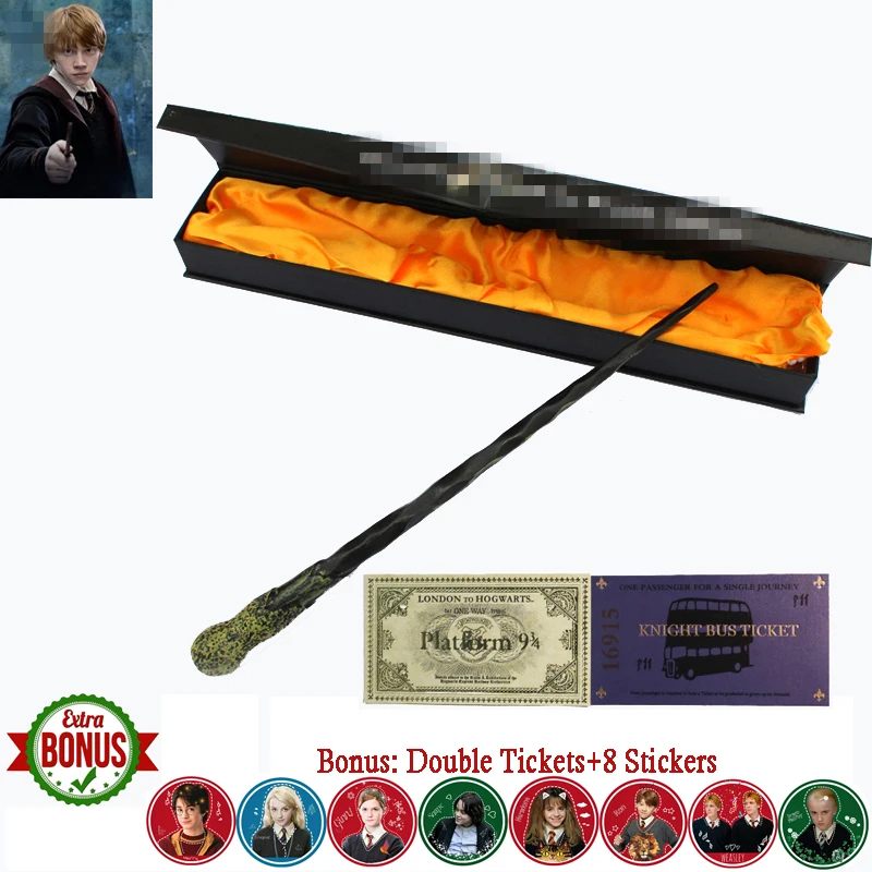 22 Kinds of Harry Series Magic Wand with Box Voldemort Ron Hermione Dumbledore Luna Magic Wand Knight Bus Hogwart Train Ticket