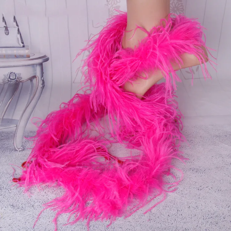 Lda114 Fuchsia 2 ярдов/партия 1Ply натуральный Страус пушистые перья боа костюмы отделка для карнавальный костюм шаль Страус Плюм - Цвет: Lda114 Fuchsia