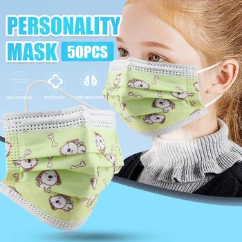 

In Stock Solid 50pcs Covers Mouths Disposable Masker 3Ply Mascarillas Desechables Fast Shipping Fabric Face Mask For Face