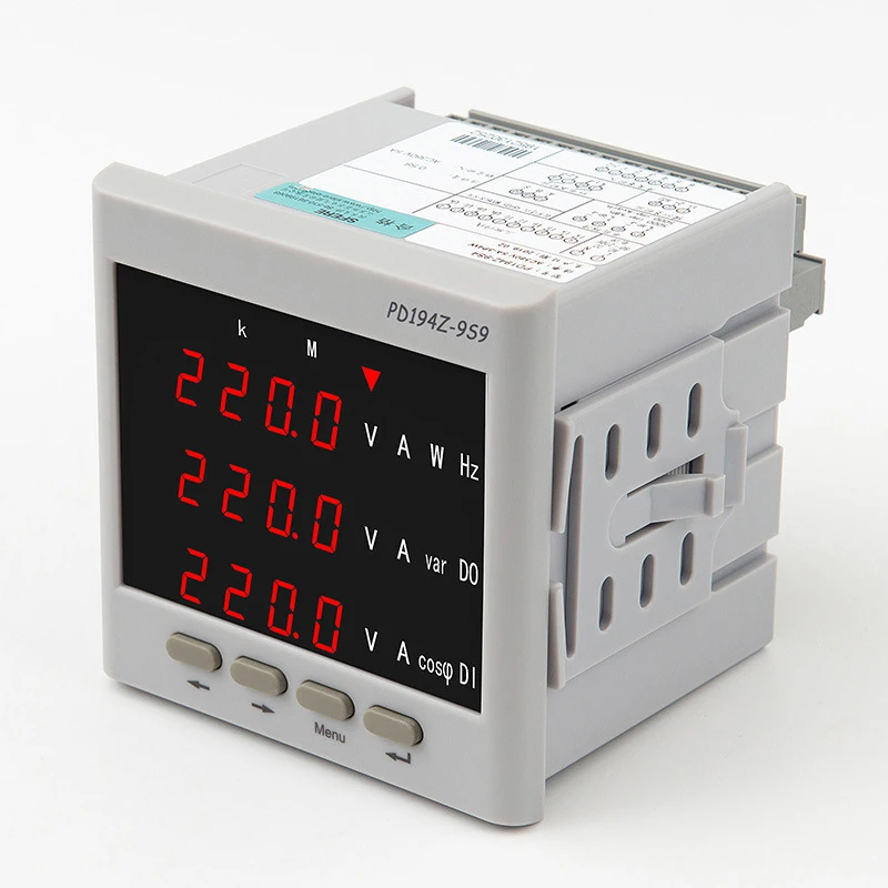 PD194Z-9S9 Multifunction Digital Display Power Meter LCD Digital Panel Power Meter Monitoring Voltage Ammeter Tester Tool