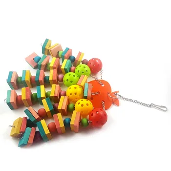 

Large Medium Parrots Bite Toys Natural Wood Bird Chewing Toy for Cage Hanging OCT998