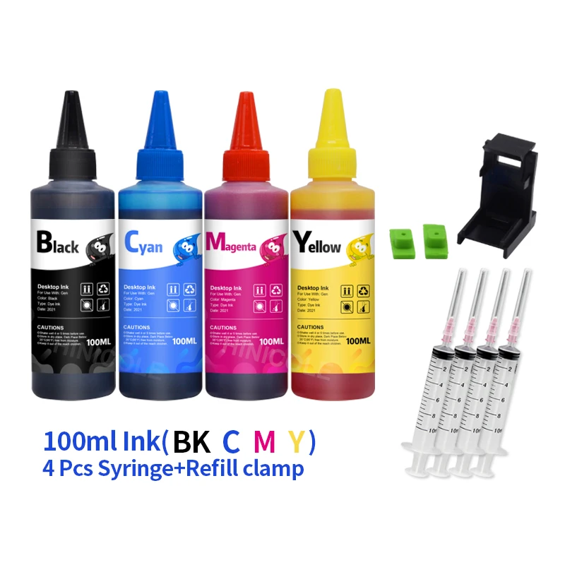 HINICOLE Refill Ink Kit For Canon For Epson HP Brother ALL Refillable Inkjet Printer 100ML Bottle Dye Ink dye ink kit ink refill kit inkjet printer ink ink cartridge refill kit ink refill