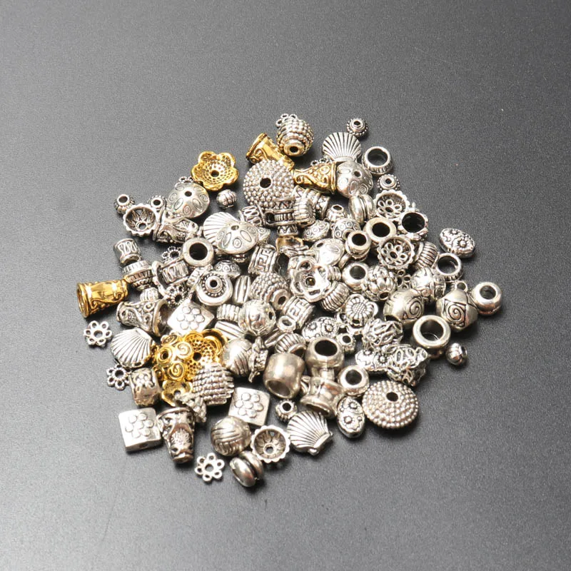 Бусины-разделители для ювелирных изделий тибетские серебряные плоские бусины с