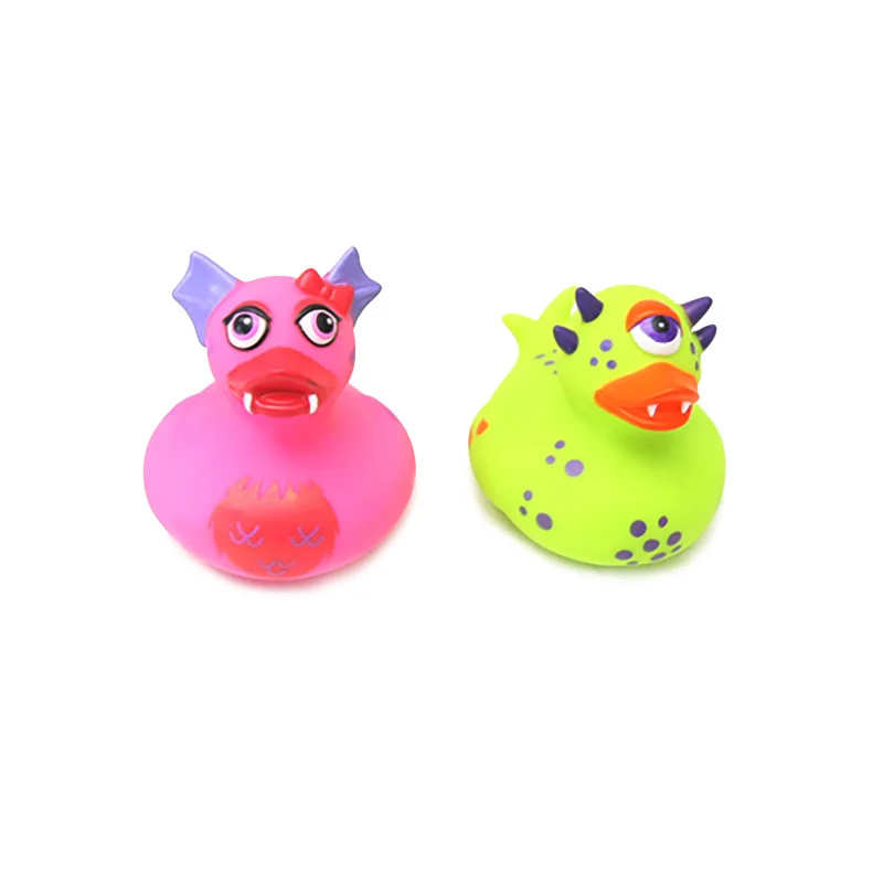 2 шт. розовый, зеленый для ванной купания воды игрушки мини красочные мягкие плавающие резиновая утка сжать звук Забавный подарок для малышей