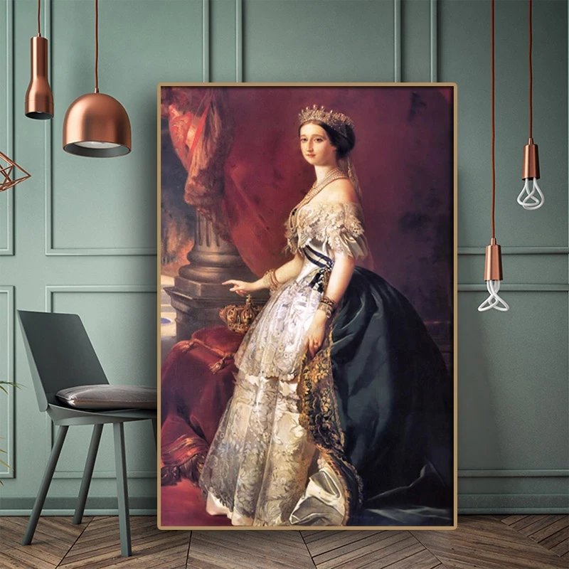Eugenie De Montijo портрет известная картина холст настенное Искусство Плакат и печать