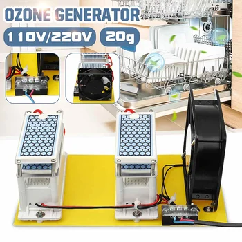 

20g/h Ozone Generator Home Air Purifier Double Integrated For Home Water Air Disinfection fruit vegetable fishtank Sterilization