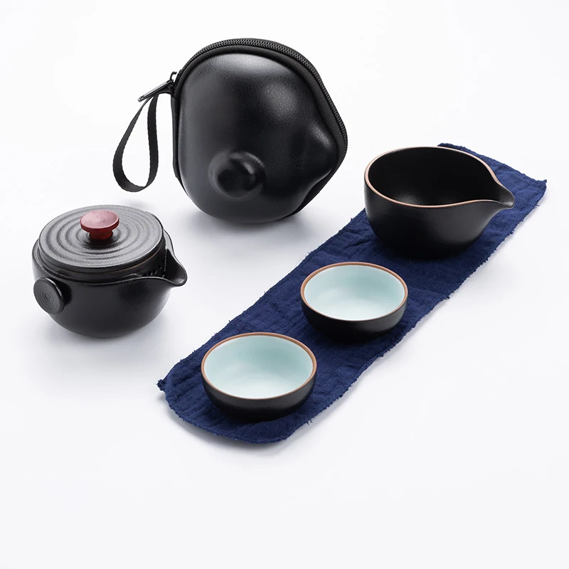 Style A TANGPIN черная посуда керамическая чайник gaiwan фарфорная чашка для чая gaiwan чайные наборы портативный дорожный чайный сервиз набор - Цвет: Style A