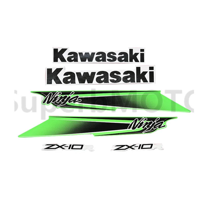 Для Kawasaki Ninja ZX10R ZX-10R 2011 2012 2013 zx6r мотоцикл наклейка на обтекатель весь автомобиль(внутренняя и внешняя поверхность) Стикеры - Цвет: Зеленый