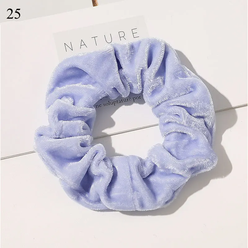 Winter Shiny Velvet Scrunchies Candy Color Soft Girls Hair Rope Hair Accessories Rubber Band Elastic Hair Bands Ponytail Holder mini hair clips Hair Accessories