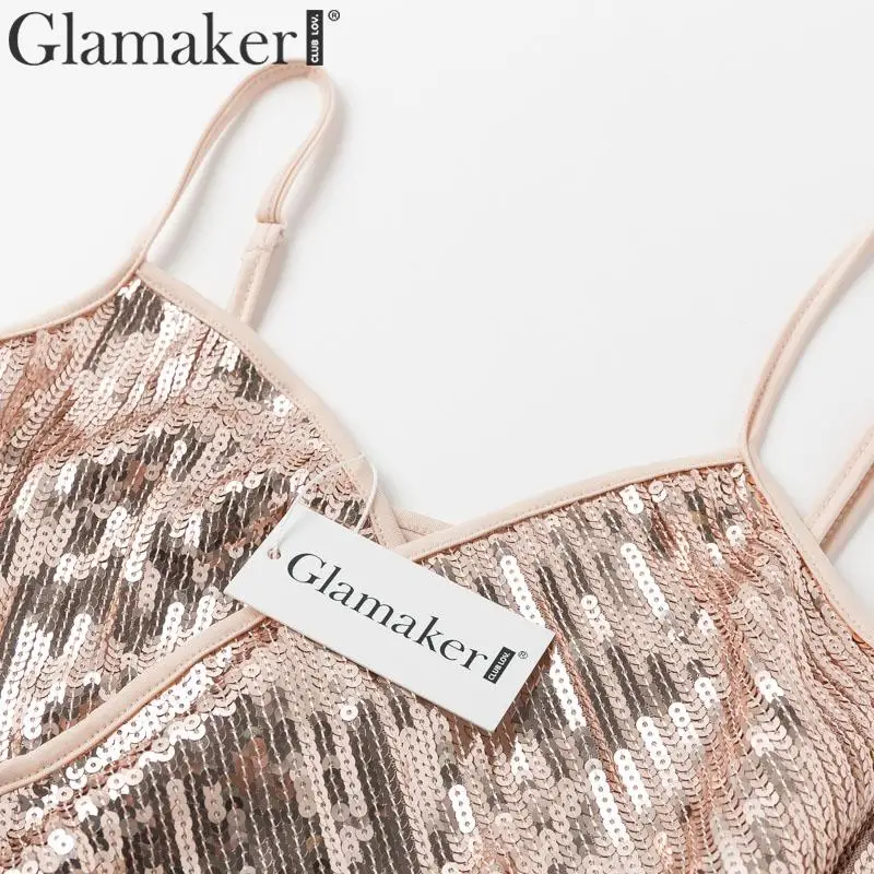 Glamaker, сексуальное блестящее платье с v-образным вырезом и блестками, облегающее элегантное вечернее платье с бахромой, Осенние вечерние Клубные платья с открытой спиной