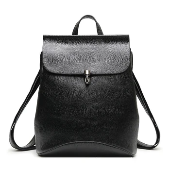 

2020 Fashion Genuine Leather Women Backpack High Quality Female Ladies Real Leather Girl Famous Brand Casual School Computer Bag