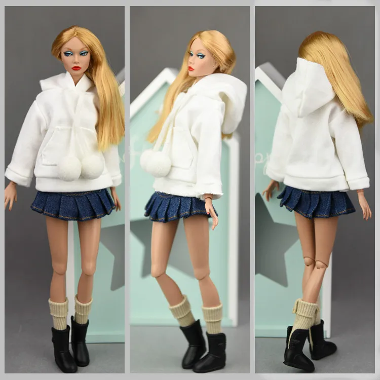 1/6 bjd Sweatshirt for barbie blyth Clothes Doll Accessories ropa boneca casa Parka Outfit for barbies vestiti baby toy 1 pcs