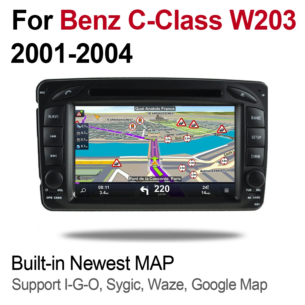 Мультимедийная система для Mercedes Benz C Class W203 2001 ~ 2004 NTG 2 DIN Android 9 GPS навигация Bluetooth Wi Fi