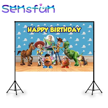 

ZY223 Photography BackgroundToy Story Themed Birthday Party Blue Sky White Cloud Kids birthday banner Custom Photo Studio