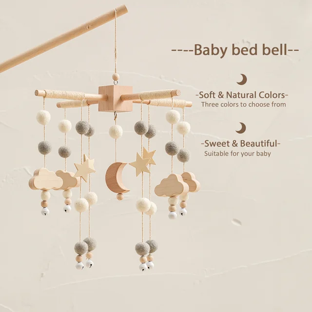 New Arrival Baby Rattles Crib Mobiles Toy Music Educational Toys Rotating Bed Bell Wind-up Children Room Hanging Decorations 4