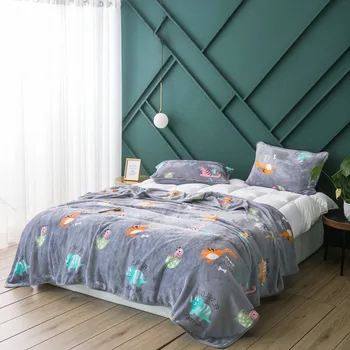 

Coral Fleece Blanket Winter Bed Sheet Double Dormitory Office Nap Thick Towel Small Quilt rong tan zi