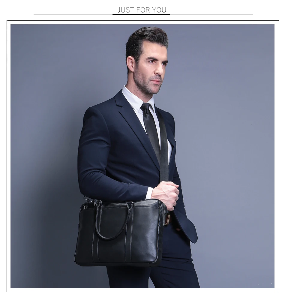 Promotion Simple Famous Brand Business Men Briefcase Bag Luxury Leather Laptop Bag Man Shoulder Bag bolsa maleta