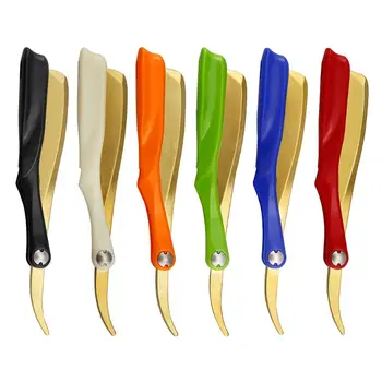 

Vintage Manual Folding Hair Razor Holder Shaving Eyebrow Knife Men Grooming 28TA
