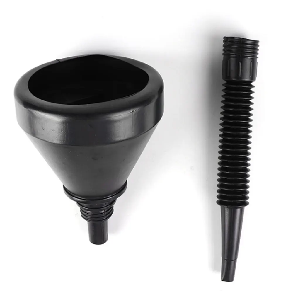 

2 in 1 Plastic Funnel Can Spout For Oil Water Fuel Petrol Diesel Gasoline New Arrive High Quality Car Accessories Black