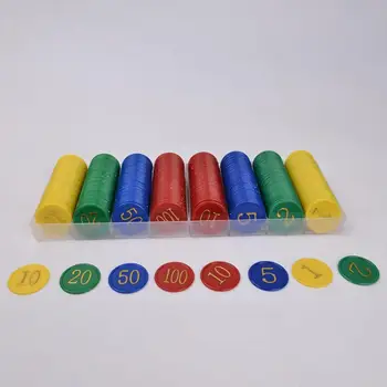 

160Pcs/Set Face Value Poker Round Chips Counting Number Toy Game Party Props