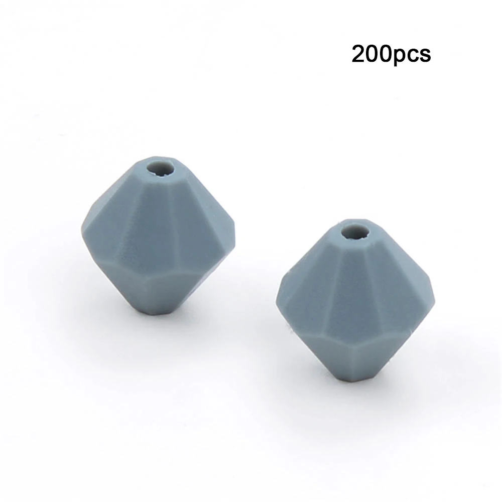 LOFCA 200pcs Baby Diamond Teethers Silicone Beads BPA Free Food Grade For Necklace Teething Beads Soft Chewable Nursing Toy DIY - Цвет: Dim Gray