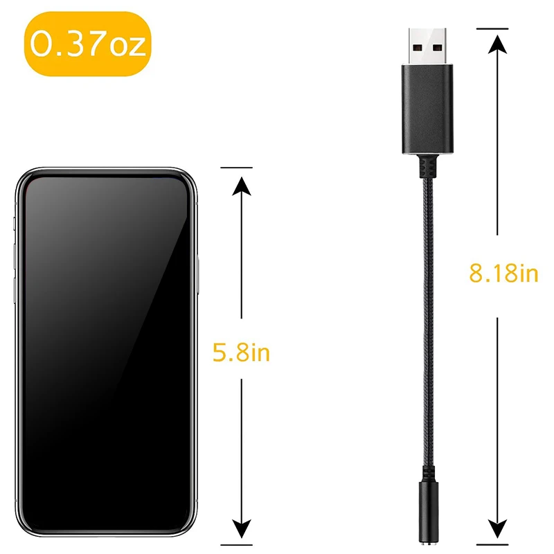 2 Pack o Adapter External Stereo Sound Card USB to Headphone o Jack Adapter with 3 5mm Aux TRRS Jack and Braided