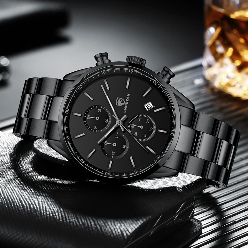 New CHEETAH Watches for Men Top Brand Luxury Fashion Business Quartz Men’s Wristwatch Stainless Steel Waterproof Sports Clock 4