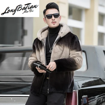 

Jacket 2020 Winter Natural Mink Hooded Luxury Real Fur Coat Men Clothing Casacas Para Hombre FC-9929 KJ5172
