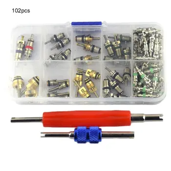 

102pcs Car Air A/C Conditioning Condition Stem Valve Cores Remover Tool for Schrader Maintenance Assortment Combo