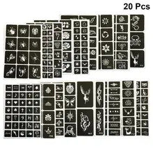20 шт тело живопись татуировки шаблон Лицо Цвет выдалбливают трафареты тела трафареты Блеск боди-арт трафареты татуировки Хэллоуин