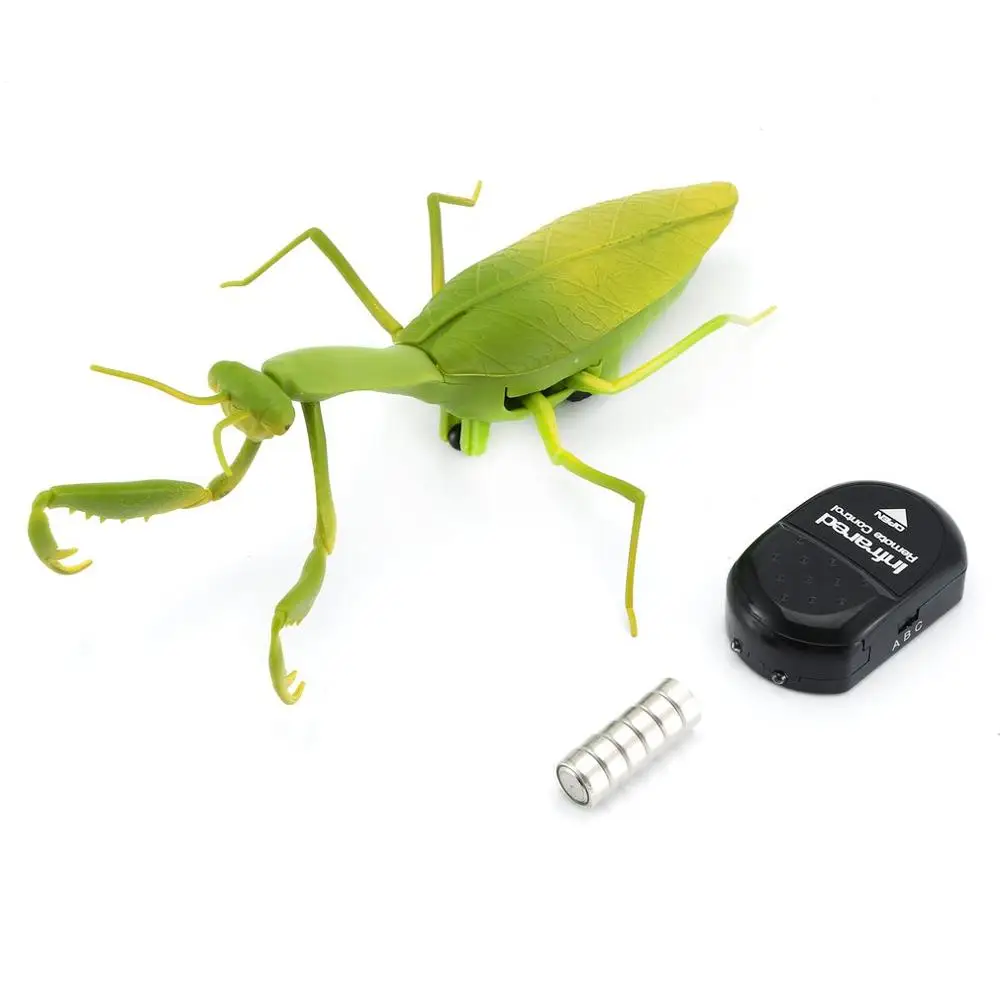 Электрический инфракрасный пульт дистанционного управления имитирующий Mantis Glowworm форма игрушка для розыгрыша Реалистичная Мини RC Mantis насекомое страшилка детские игрушки - Цвет: Светло-зеленый