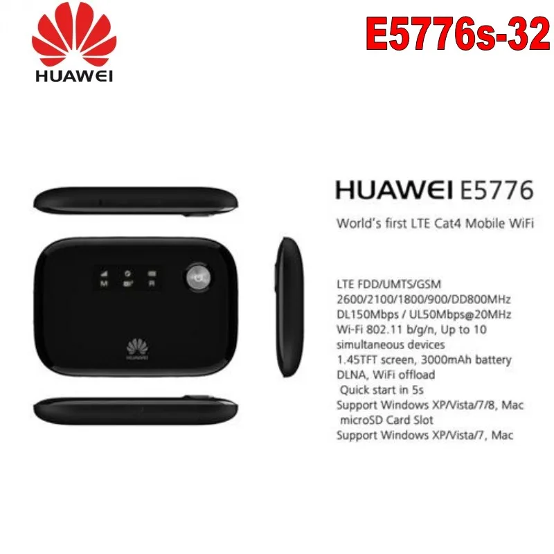 Разблокированный подлинный HUAWEI E5776 150 Мбит/с 4G LTE мобильный широкополосный MIFI wifi