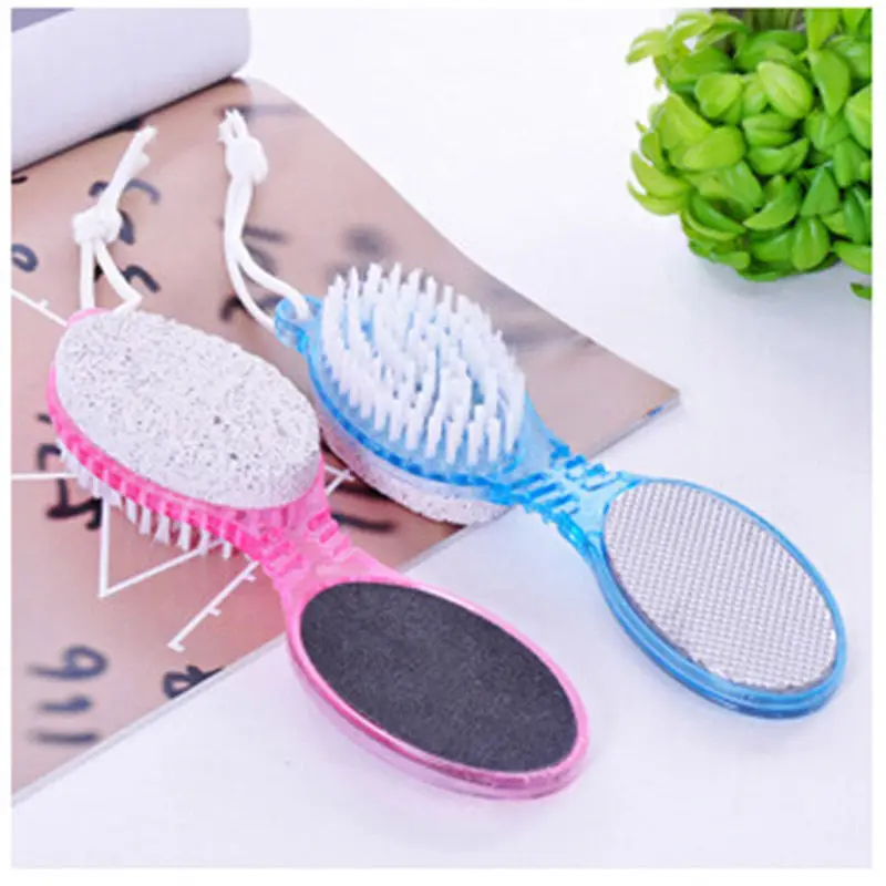 1PC Foot Care Tool 4 In1 Pumice Stone Dead Skin Remover Brush Pedicure Grinding Random Color | Красота и здоровье
