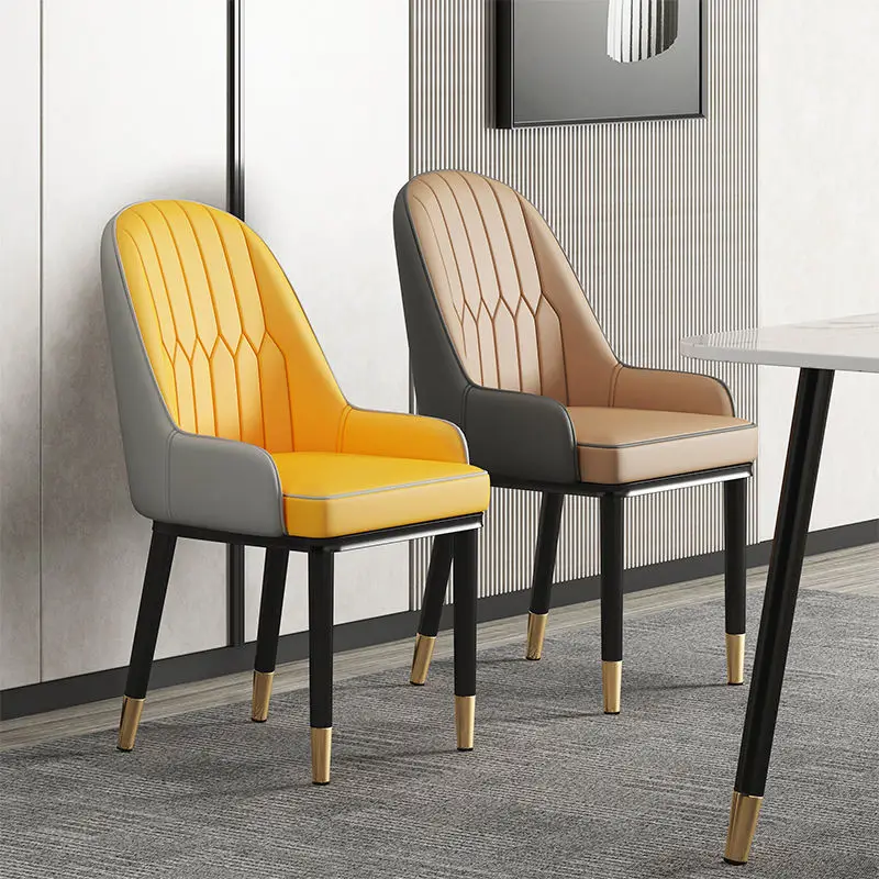 Living Room Furniture Design Armchairs Nordic Luxury Chair Metal Leather Material Dining Room Chairs Leisure Computer Stool