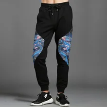 Популярные Модные мужские повседневные штаны в китайском стиле с принтом дракона, штаны для отдыха, шикарные мужские спортивные штаны, M-3XL, D729