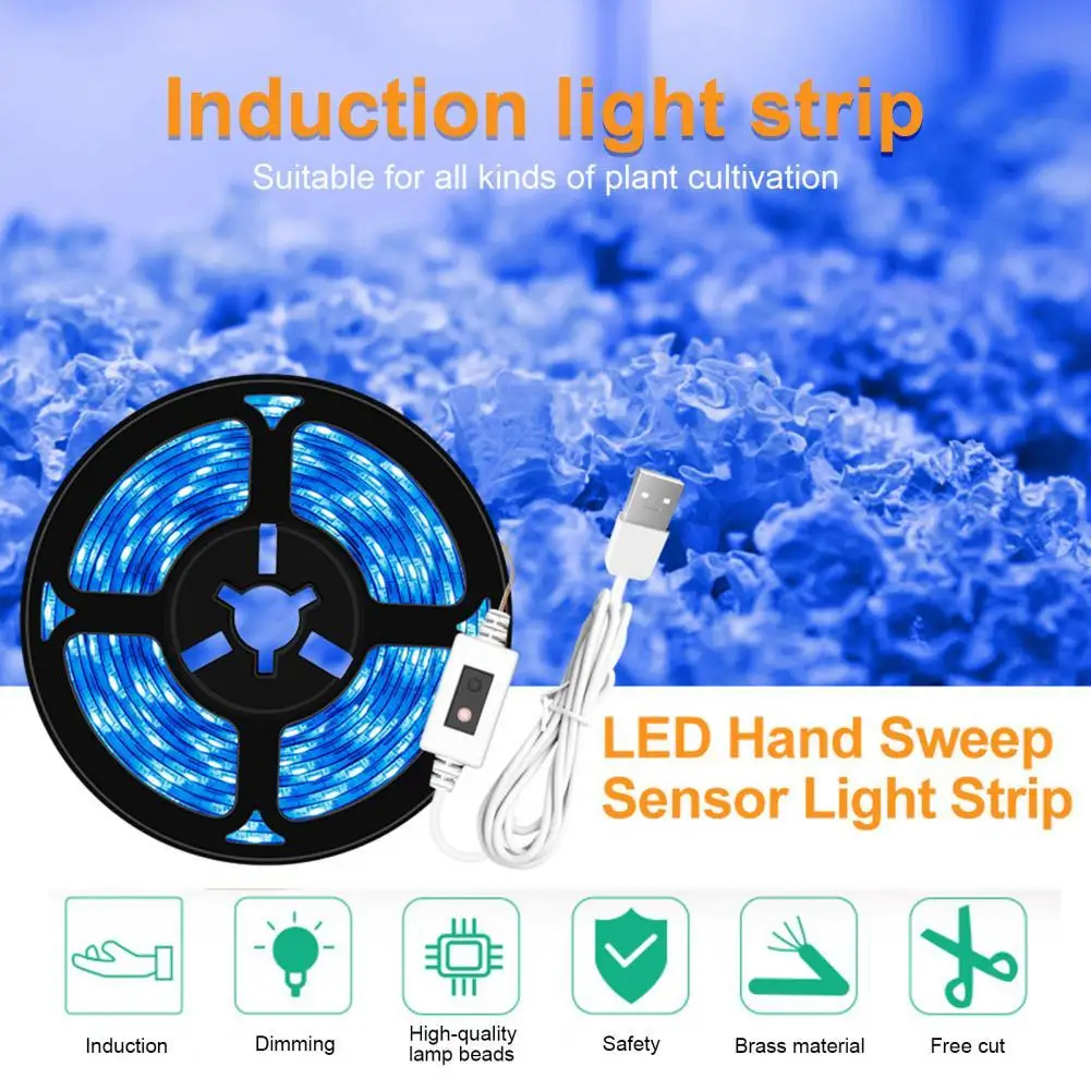 

USB LED Grow Light Double-sided Adhesive Memory Function Waterproof Full Spectrum Hand Induction LED