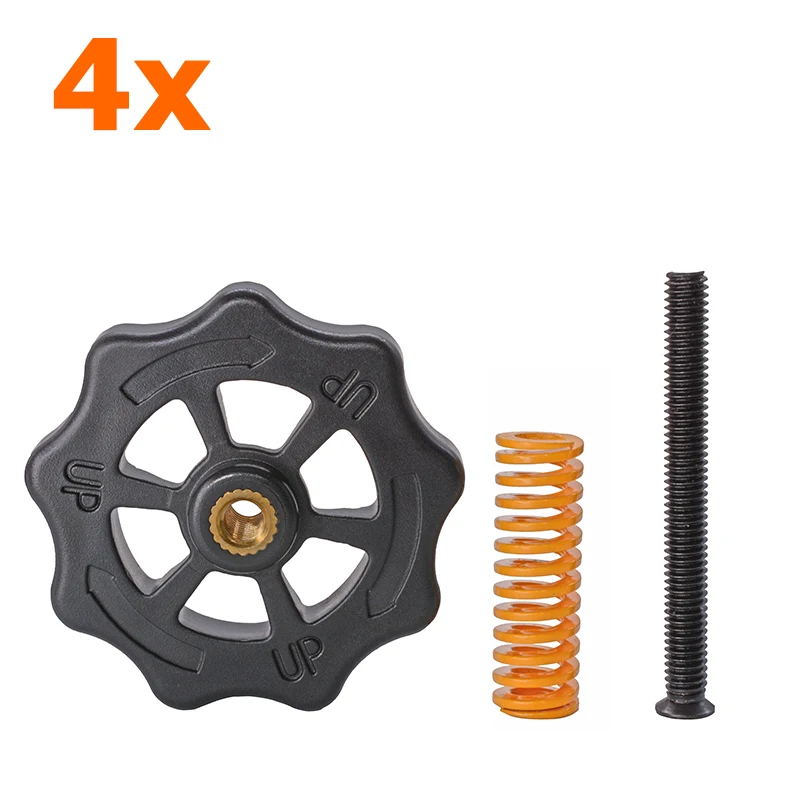 4PCS M3/M4 Heat Bed Leveling Spring Knob Parts 3D Printers Print Platform Screw  Nuts Calibration Accessories