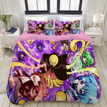 

Assassination Classroom 3d Printed Bedding Cover Bedding Set Duvet Cover Cartoon Giant Comforter Bed Linen Bed Set (NO Sheet)