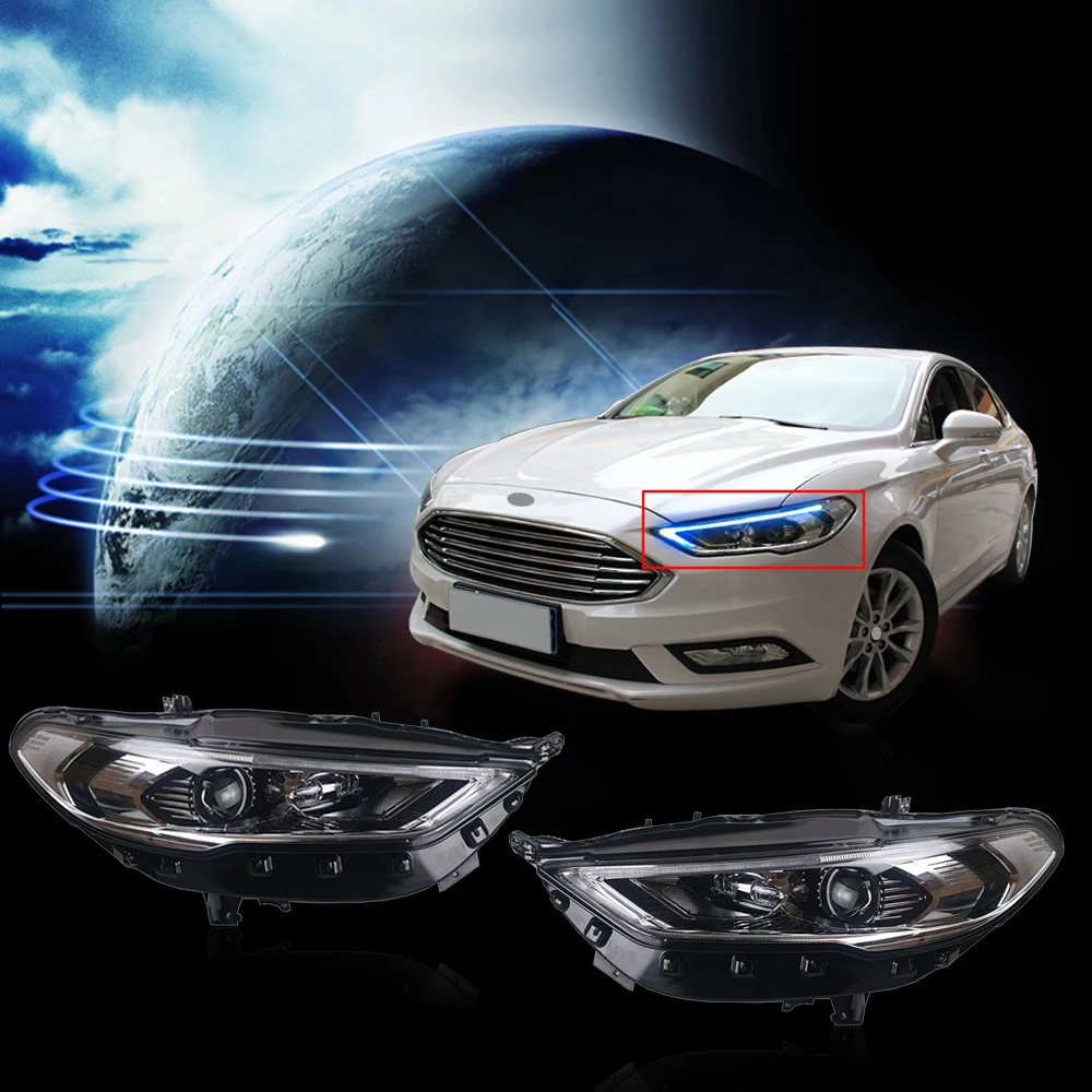 CAPQX 1 пара новых HID светодиодный фар для Ford Mondeo Fusion 2017 2018 дизайн Bi-Xenon объектив