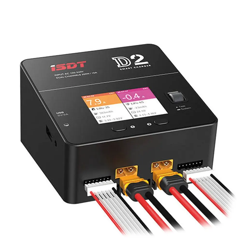 ISDT D2 200 Вт 24A AC 100-240 В двухканальный выход умный аккумулятор баланс зарядное устройство с ЖК-дисплеем для жизни/Lilon/LiPo батарея