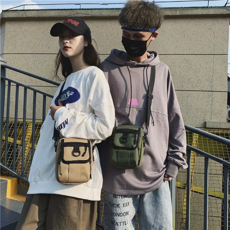 

One-Shoulder Bag Women's South Korea INS Japanese-style Harajuku Shoulder Bag Function Workwear Bag Hong Kong Style Korean-style