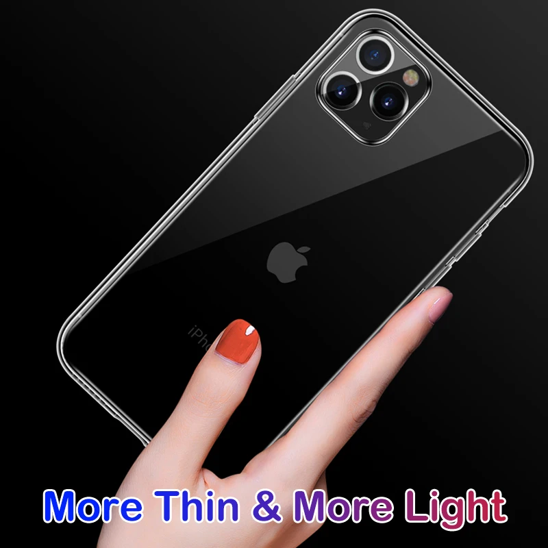 Ultra Thin Clear Phone Case For iPhone 11 7 Case Silicone Soft Back Cover For iPhone 11 Pro XS Max X 8 7 6s Plus 11 XR 5 SE 2020