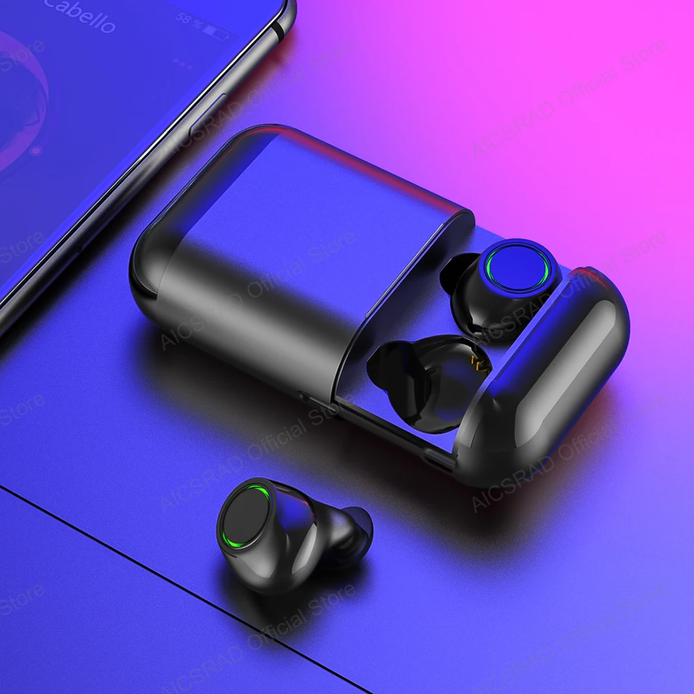 Новое обновление TWS Наушники Беспроводные Bluetooth 5,0 стереонаушники с микрофоном наушники для телефона с зарядным устройством Bluetooth затычки для ушей