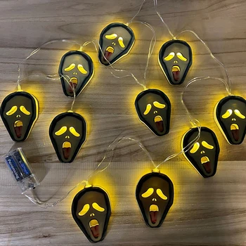 

Halloween LED Light Strings Haunted House Decoration Lighthouse Decor Pumpkin Horror Skull Wizard Spider DIY Props Colorful