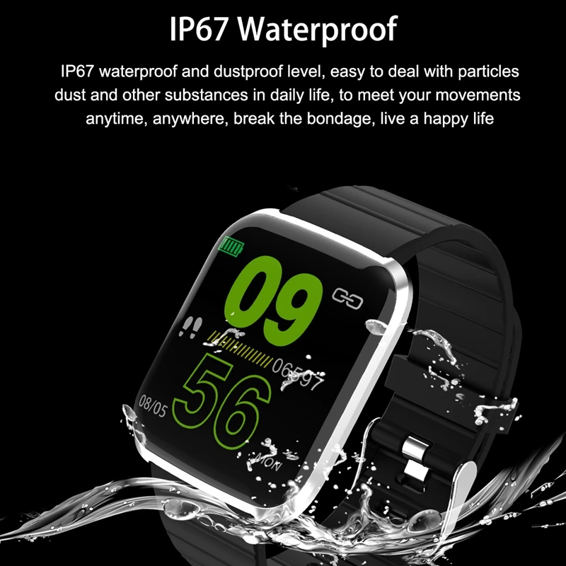 116 Pro Bluetooth Смарт часы цветной экран умный Браслет спортивный Браслет фитнес трекер монитор сердечного ритма для Android Ios
