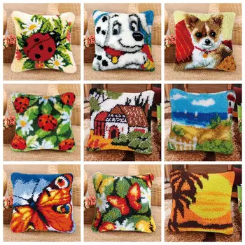 

Klink Haak Kleed Bloemen Latch Hook Kits Diy Latch Hook Pillow Cross Stitch Pillows Foamiran For Flowers Borduurpakket Kussen AA