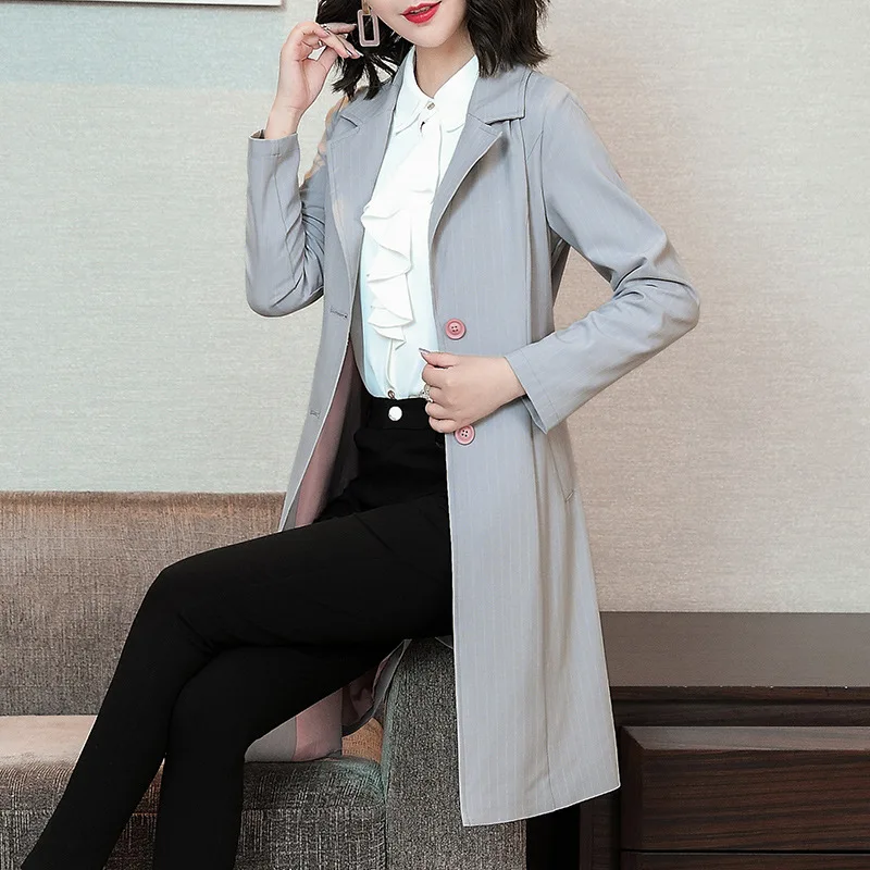 

Windbreaker Women's Middle School Long Money Little Man Coat 2020 Autumn Clothes Coat England Wind Top