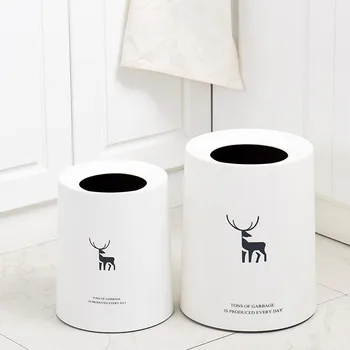 

Reindeer Trash Can Without Paper Basket European Plastic Double Trash Can Living Room Office Storage Garbage Box Recycling Bin